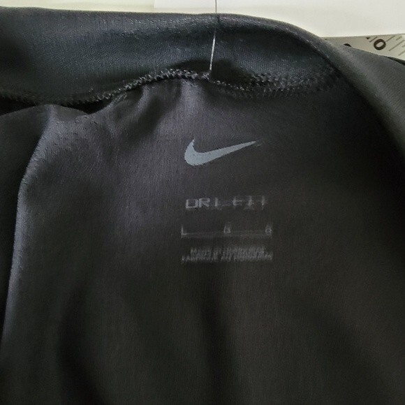 Nike Short Sleeves LaCrosse men size L black white  shirt top dri fit - Picture 6 of 8